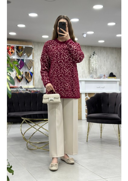 Simli Angora Leoparlı Tunik