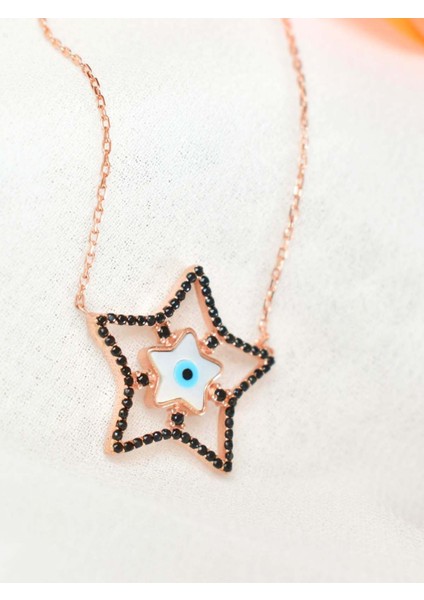 Gözlü Sedef Taşlı Yıldız Kadın Gümüş Kolye fiyatları