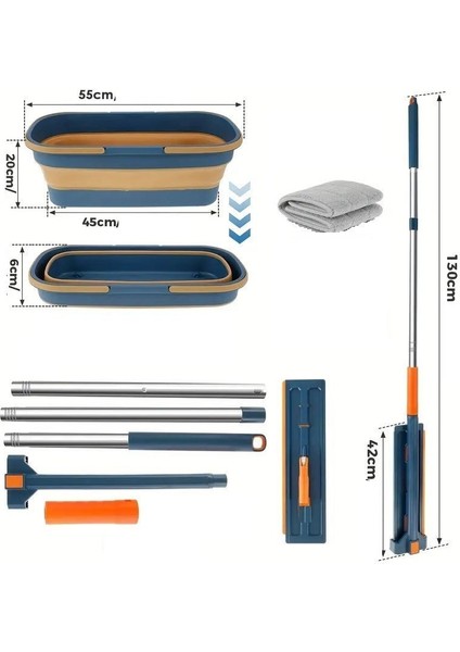 Lüks Katlanabilir Tekerli Kovalı Kendini Sıkabilen Mop fırsatları