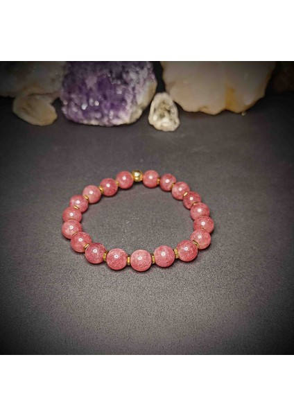 Gül Kuvars (8mm) Doğal Taş Bileklik indirimleri