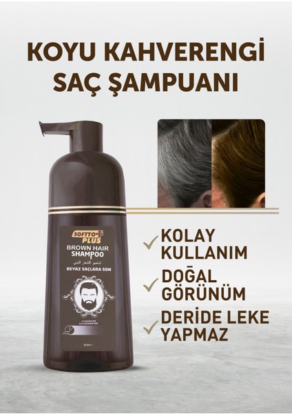 Beyaz Saçlara Elveda! Brown Hair Şampuan 350ML – Hızlı ve Etkili Koyu Kestane