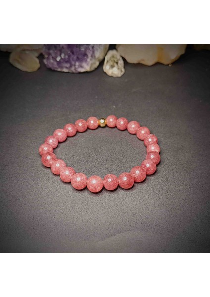 Gül Kuvars (8mm) Doğal Taş Bileklik-1 fırsatları