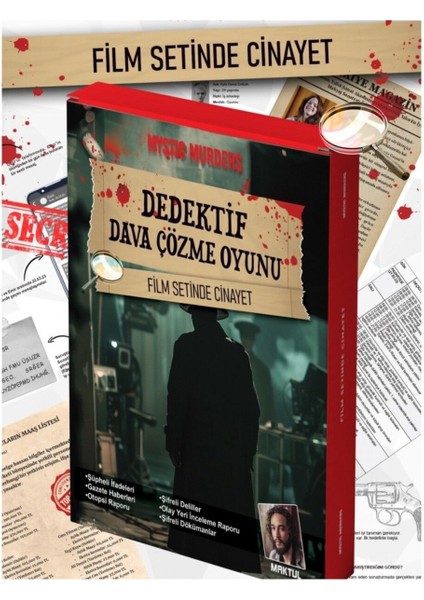 Dedektif Oyunu "film Setinde C" Cinayet Çözme Oyun Tatilde Arkadaşlarla Kutu Oyunu Yılbaşı Oyun Oyna