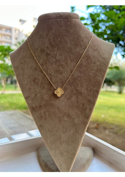 Çelik Full Gold 4 Yapraklı Yonca Kolye indirimleri