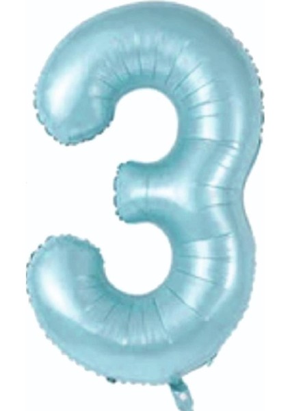 3 Rakam Folyo Balon Mavi 75CM