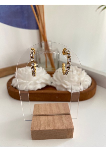 Kalp Model Zirkon Taşlı Çelik Küpe modelleri