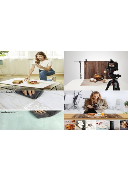 Ürün , Yemek vb. Fotograf Çekimleri için 3d Çift Taraflı Fotograf Çekim Fonu Zemini Model No.7