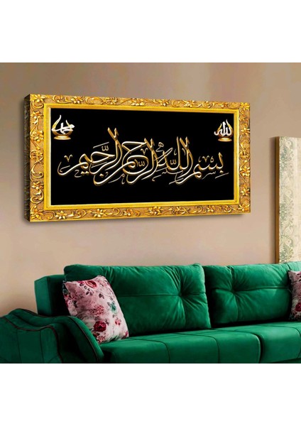 Zevahir 120x60 Kanvas Arapça Bismillahirrahmanirrahim Tablosu