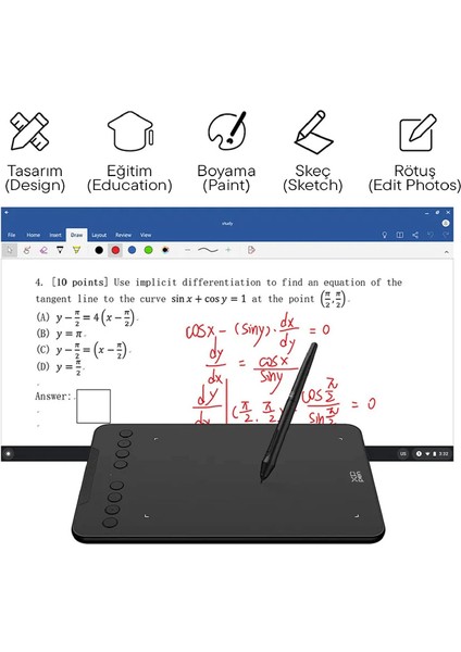 DECO01 V3 Grafik Tablet 16K 8 Kısayol Siyah