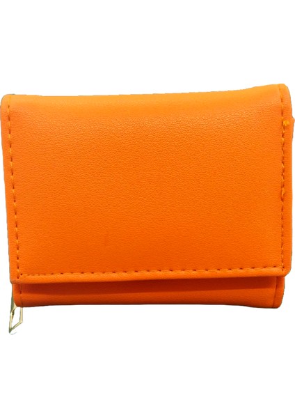 Turuncu Mini Kapaklı Kadın Cüzdan