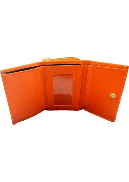 Turuncu Mini Kapaklı Kadın Cüzdan fiyatları