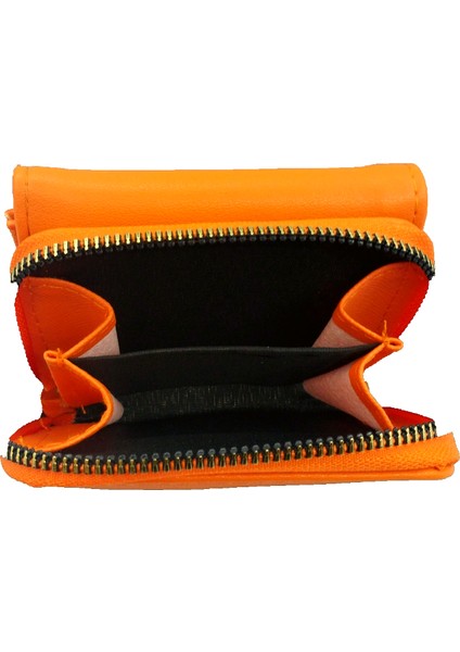 Turuncu Mini Kapaklı Kadın Cüzdan fırsatları