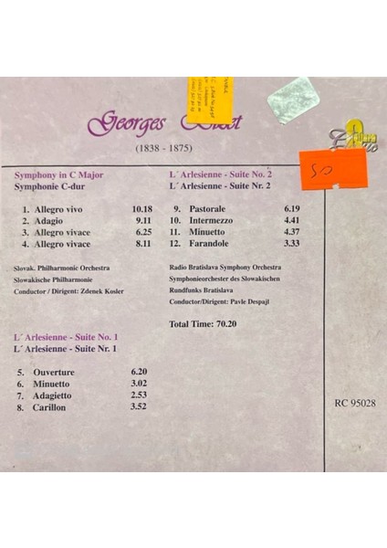 Georges Bizet – Symphony In C Major CD