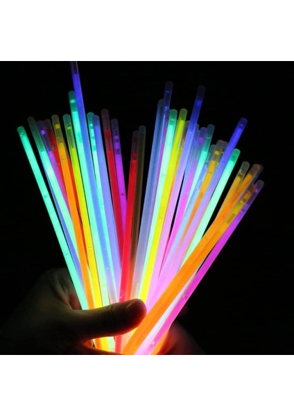 Nessiworld Karanlıkta Yanan Parlayan Fosforlu Glow Stick Çubuk Bileklik 50 Adet