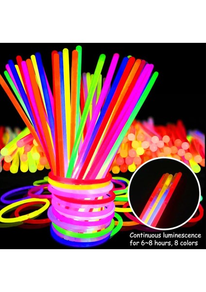 Nessiworld Karanlıkta Yanan Parlayan Fosforlu Glow Stick Çubuk Bileklik 50 Adet