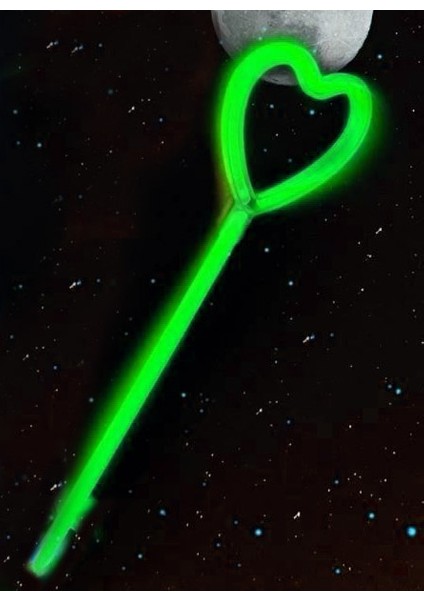 Nessiworld Karanlıkta Yanan Glow Stick Partisi Kalp Şekilli Asa Sopa 6 Renk 6 Adet