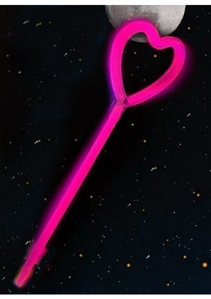 Nessiworld Karanlıkta Yanan Glow Stick Partisi Kalp Şekilli Asa Sopa 6 Renk 6 Adet