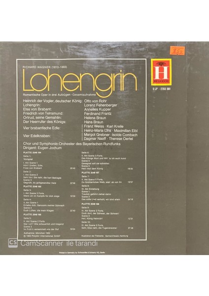 Rihard Wagner – B-Lohengrin 5 LP Box Set Plak