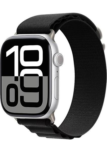 Apple Watch 10 42MM Uyumlu Krd - 74 Hasır Kordon - Siyah