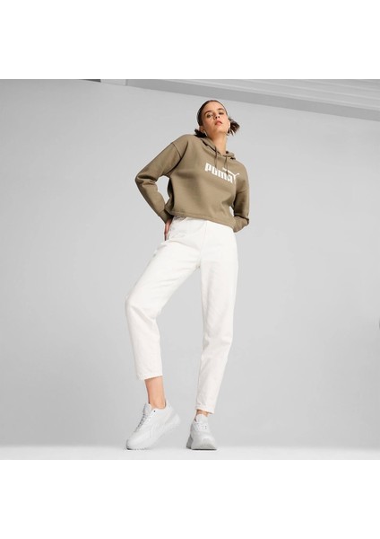 Ess Cropped Logo Kadın Bej Kapüşonlu Sweatshirt 58686967 fiyatları