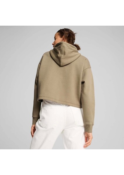 Ess Cropped Logo Kadın Bej Kapüşonlu Sweatshirt 58686967 fırsatları