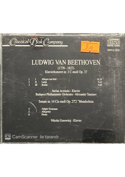 Ludwig Van Beethoven Klavierkonzert Nr.3 CD fiyatları