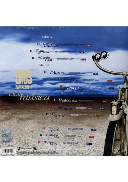 Eros Ramazzotti – Dove C'è Musica (Limited Edition - Blue Vinyl) Double LP Plak fiyatları
