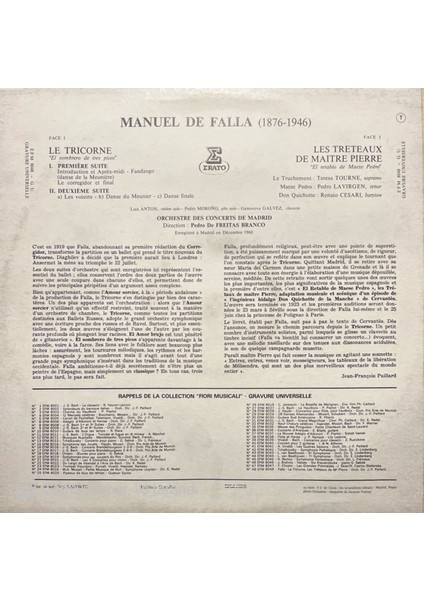 De Falla - Le Tricorne LP Plak