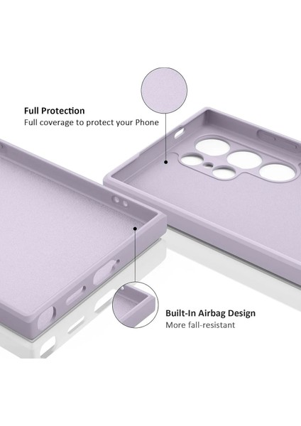 Samsung Galaxy S24 Ultra Uyumlu Içi Kadife 3D Kamera Korumalı Darbe Emici Elden Kaymaz Silikon Kılıf