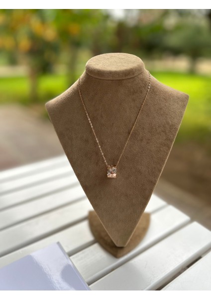 Vıp Çelik Rose Gold Petek Kolye