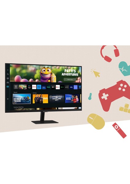 Akıllı Tv 27'' 70 Ekran 4ms, 60Hz, 1920 x 1080, HDR10, Fullhd, Smart Akıllı Monitör Tv | Wi-Fi Bağlantı Apple-Android Kablosuz Görüntü Aktarım | Logitech Kablosuz Klavye