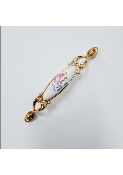 Miray 128 mm Metal Gold Porselen Çiçek Desenli / 5 Adet fiyatları