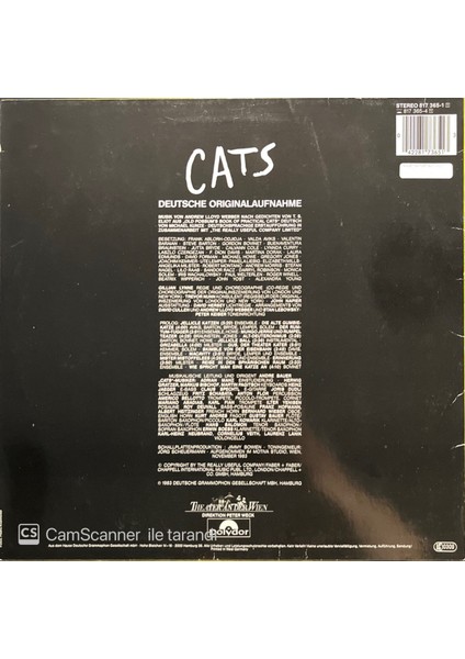 Cats Soundtrack LP Plak