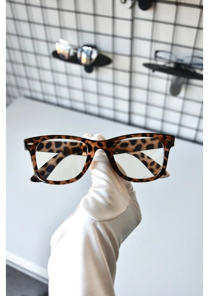 Wayfarer Leopar Mavi Işık Korumalı Gözlük Blueblock