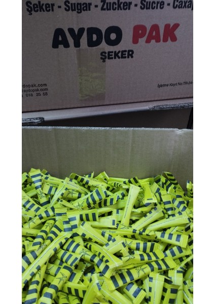 Aydopak Sarı Lacivert Tarafta Stick Toz Şeker 3GR/100 Adet