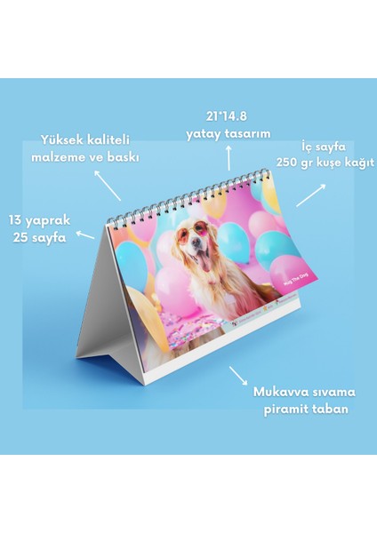 Eğlenceli Köpekler 2025 Masa Takvimi