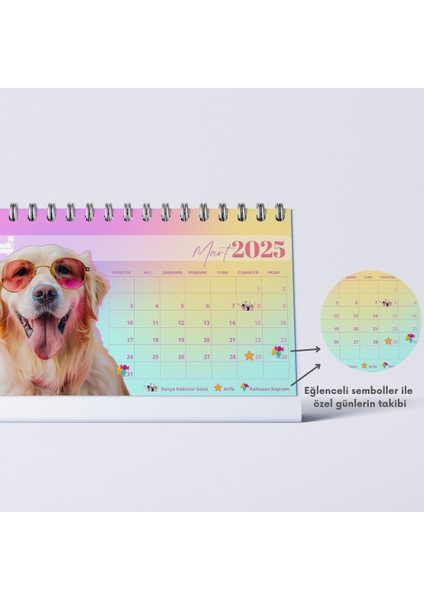 Eğlenceli Köpekler 2025 Masa Takvimi