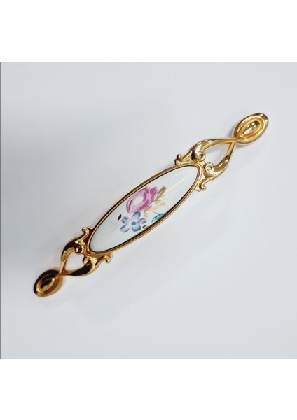 Miray 96 mm Metal Gold Porselen Çiçek Desenli / 5 Adet fırsatları