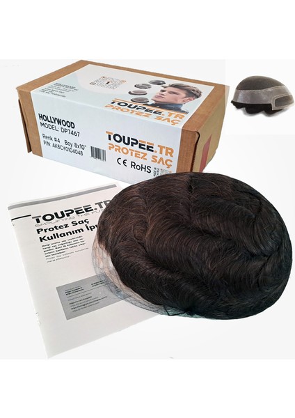 DP7467 Hollywood Protez Saç Erkekler İçin Protez Saç - Toupee For Men 30 mm - Doğal Dalgalı İnsan Saçı - Remy Saç - %130 Saç Yoğunluklu Saç Değiştirme Sistemi