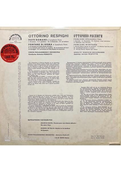 Ottorino Respighi – Feste Romance Fontane Di Roma LP Plak fiyatları