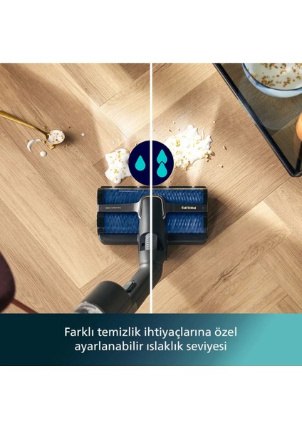 Aqua Trio 9000 Yeni Serisi Islak&kuru Dikey Süpürge, Tek Süpürge 3 Işlem, Otomatik Temizlik, LED Işıklı Başlık, Onerous Mutfak Tartısı Hediye