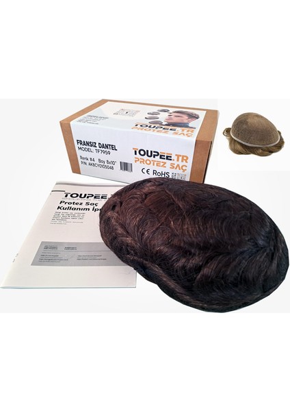 TF7959 Fransız Dantel Erkekler İçin Protez Saç - Toupee For Men - Doğal Dalgalı İnsan Saçı - Remy Saç - %130 Saç Yoğunluklu - Saç Değiştirme Sistemi - Peruk Ce Rohs