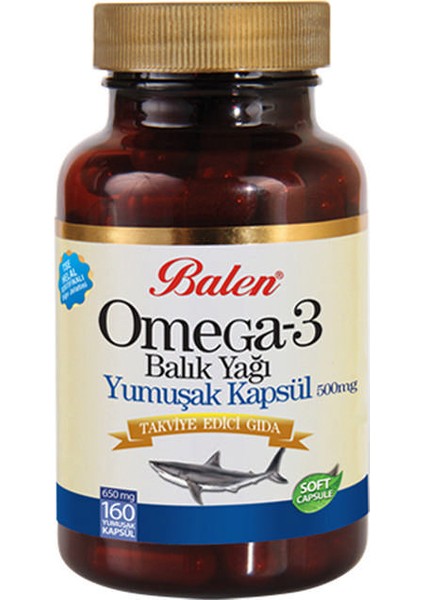 Omega 3 Balık Yağı Yumuşak Kapsül 650 Mg* 160 | Omega 3 Içeren