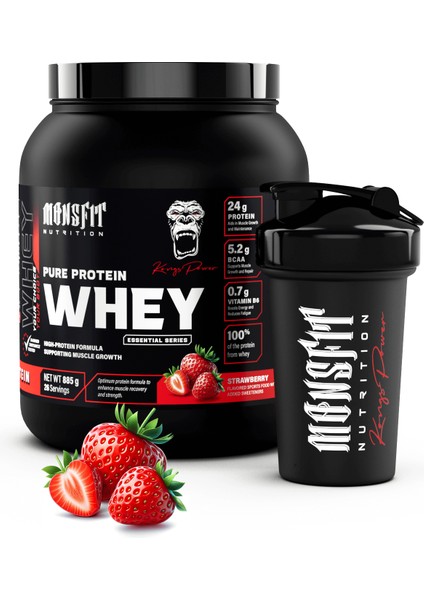 Whey Protein 885 G (26 Servis) - Kas Yapılanmasına Yardımcı (Çilek Aromalı)