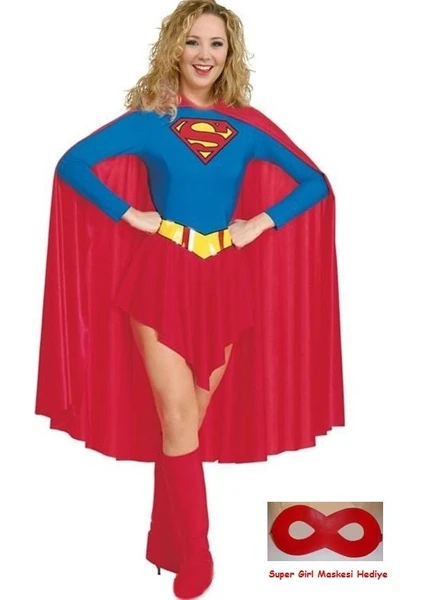 Super Girl Kostümü Yetişkin