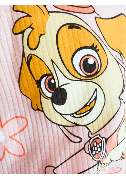 Paw Petrol Fitilli Interlok Kız Pijama Takımı Gül Kurusu - 3-4