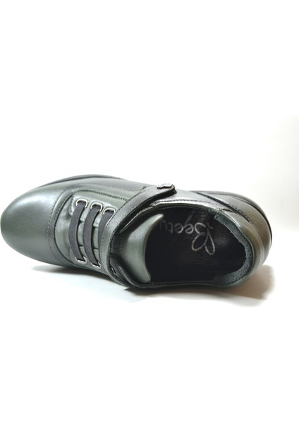 M.144 Hakiki Deri Haki Cırtlı Ortopedik Dolgu Taban Kadın Anne Ayakkabı fırsatları