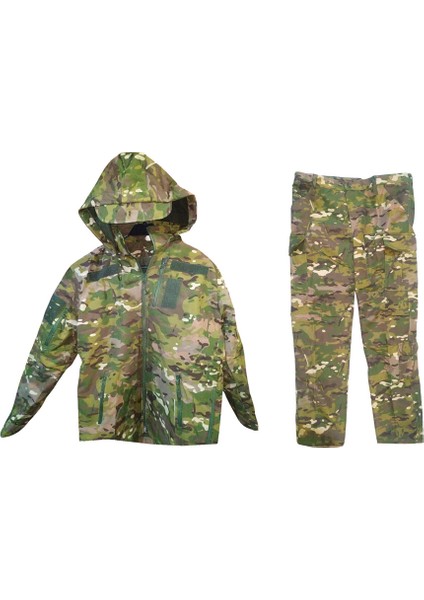 Softshell Soğuk Iklim Kamuflaj Mont Pantolon Takım - M