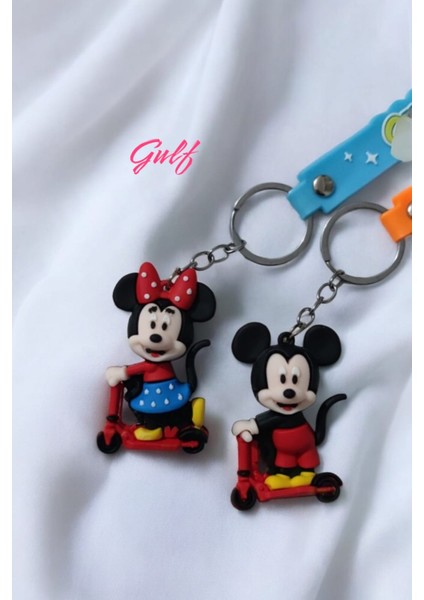 Mickey & Minnie Mouse 3D Çift Anahtarlık 2 Adet