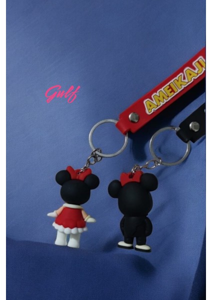 Mickey & Minnie Mouse 3D Çift Anahtarlık 2 Adet